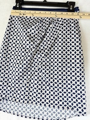 HM Skirt Size 4 Womens Faux Wrap Short Blue H&M H And M