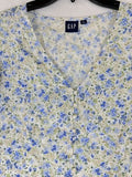 Gap Top Large Womens Blouse Crepe Flutter Sleeve Cottagecore Boho