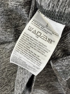 Gap Fit Maternity 1/2 Zip Top Large Gray Brushed Tech Jersey Long Sleeve
