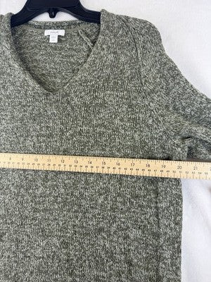J Jill Sweater Large Petite Pure Jill Green Top Long Sleeve V Neck Womens