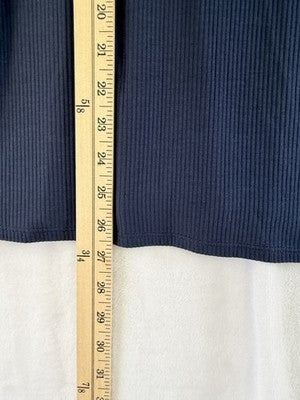 J Jill Wearever Top Small Short Sleeve Blue Rib