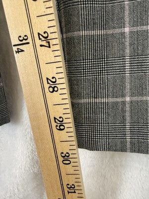 DKNY Dress Pants Womens 12 Gray Plaid High Rise Side Zip