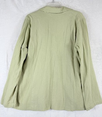 Sadie And Sage By The Shore Blazer Large 100% Cotton Gauze Green New NWT