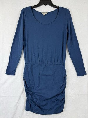 Banana Republic Dress Small Blue Womens Jersey Knit Blouson Long Sleeve Modal