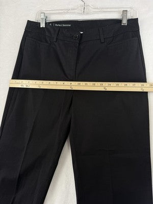 Talbots Perfect Skimmer Pants 6 Black Capri Womens