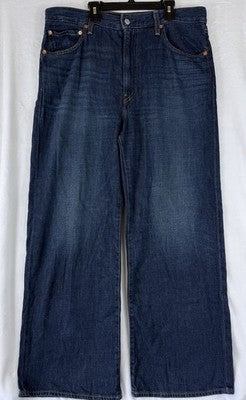 Levis Ribcage Wide Leg 33 Jeans Womens 33x32 Blue High Rise