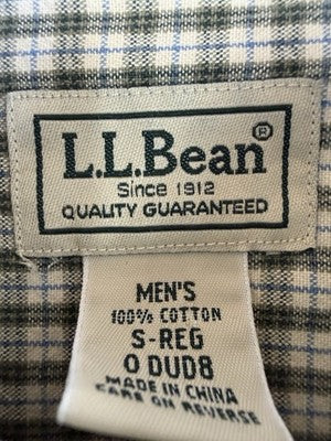 LL Bean Shirt Men Small Green Button Down Long Sleeve 100% Cotton