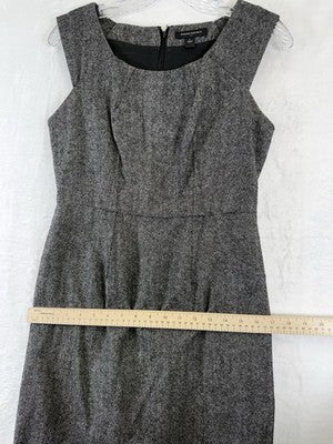 Banana Republic Tweed Dress 4 Gray Sleeveless Wool Blend Sheath