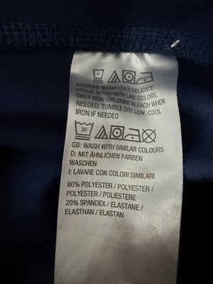 Zuda Crop Leggings Large Blue Pockets Pants Womens Workout