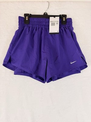 Nike One Womens Dri-FIT High-Waisted 3" 2-in-1 Shorts XS Purple New