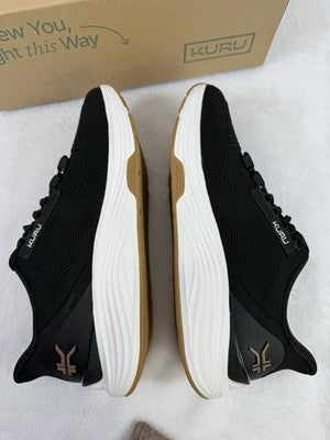Kuru Womens Shoes 11.5 Wide Atom 2 Sneakers Black New Plantar Fasciitis