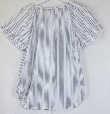 Gap Tops Women Small 100% Cotton Short Sleeve Blue Striped Blouse Summer Women
