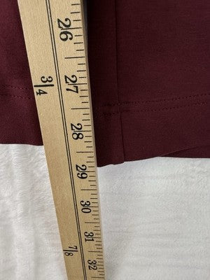 Lands End Starfish Slim Leg Pants 1X Burgundy Knit Pull On Plus Size Womens
