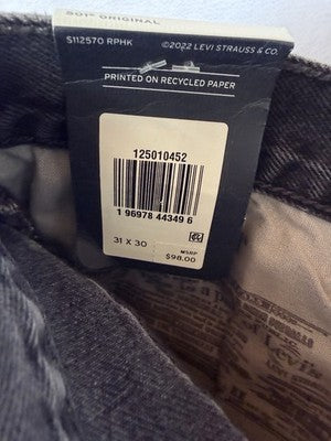 Levis 501 Jeans 31 Womens 31x30 Button Fly Black Levi’s High Rise New NWT