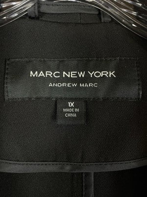 Marc New York Jacket 1X Womens Blazer Black Open Front Andrew Plus Size