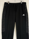 Adidas Pants Women XL 3 Stripes Black Animal Print Track Aeroready