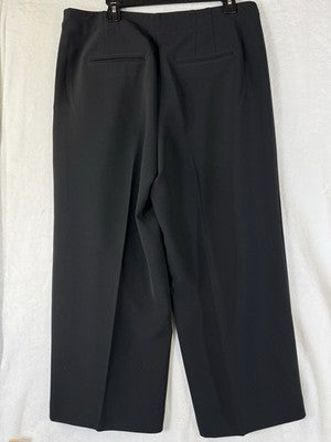 Ann Taylor Wide Leg Crop Pants 14 Women Black New NWT