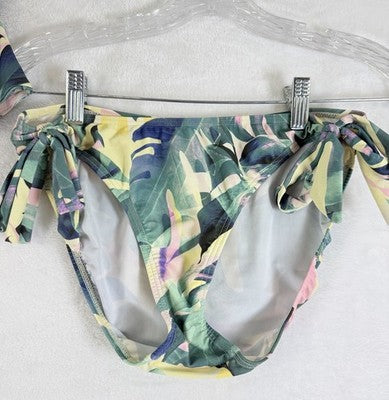 Venus Bandeau Bikini Set C Top 6 Bottom Tie Side Tropical Print Womens