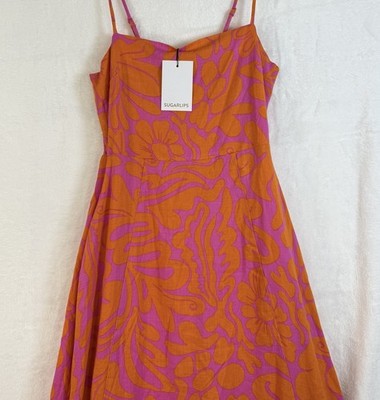 Sugarlips Maxi Dress XS Aveline Pink Orange Floral Sleeveless Stitch Fix NWT