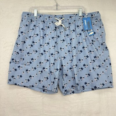 Blue Wave Swim Trunks XXL Mens Blue Print Swimsuit Mesh Lined 6.5” New NWT