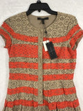 BCBG Max Azria Cocktail Dress 0 Dasen Short Sleeve Lace Fit Flare $298 NEW