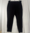 Talbots Portland Pants 16 Black Riding Stretch Ankle Front Seam Side Zip Womens