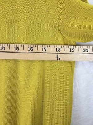 Banana Republic Sweater Women Medium Yellow 3/4 Sleeve Pleated Lightweight Soft