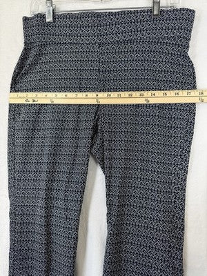 Christopher Banks Signature Slimming Pants 8 Knit Pull On Blue Print Womens