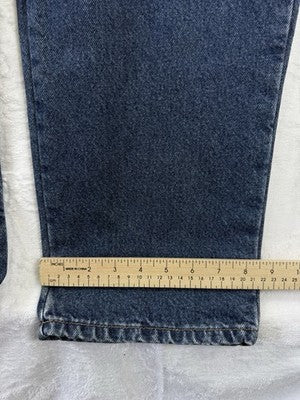 LL Bean Double l Flannel Lined Jeans Womens 16 Tall Blue Original Fit Relaxed