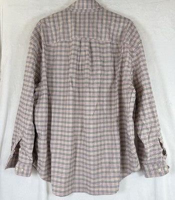 Gap The Big Shirt Women Large Oxford Button Up Down Pink Plaid Long Sleeve Top