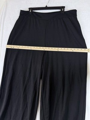 Lane Bryant 18 20 Wide Leg Pants Black Ponte Knit Pull On Magic Waistband New