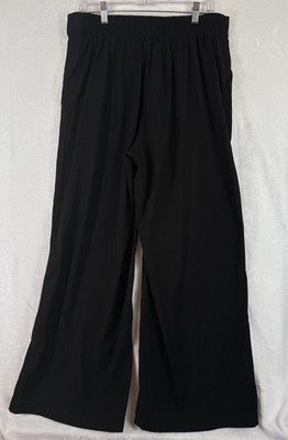 Max Studio Wide Leg Pants XL Black Pull On Womens