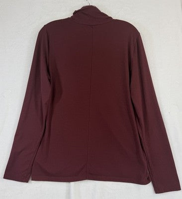 Gap Stretch Jersey Turtleneck Top Large Womens Burgundy Red Long Sleeve Tee