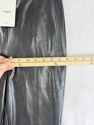 HM Faux Leather Leggings Small Black Croc Pull On Womens Vegan H&M New NWT