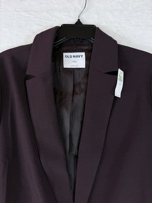 Old Navy Blazer Women Large Tall Plum Jacket Classic Stretch New NWT