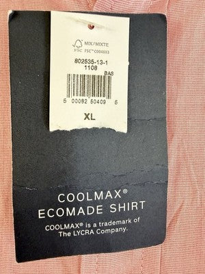 Gap Mens Shirt XL Button Up Pink CoolMax Long Sleeve Standard Fit New NWT