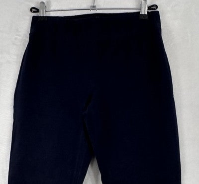 Talbots Skinny Ankle Pants 4 Ponte Knit Pull On Stretch Navy Blue Womens