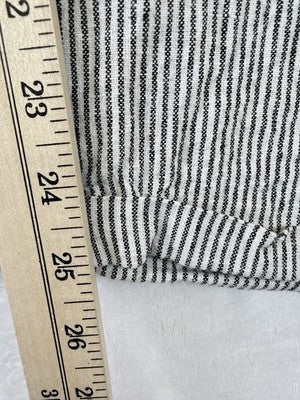 J Crew Linen Pants 16 Black White Striped Pull On Womens