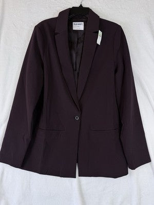 Old Navy Blazer Women Large Tall Plum Jacket Classic Stretch New NWT