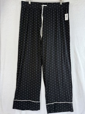 Gap Body Pajama Pants Large Petite Black Polka Dot Modal Knit New NWT