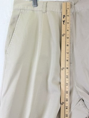 LL Bean Womens Pants 16 Chinos Khakis Tan Beige High Rise Pleated 90s Vintage