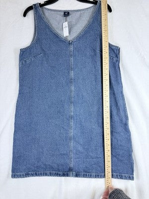 Gap UltraSoft Denim Mini Dress Medium Women Sleeveless Jean Blue Medium Wash New