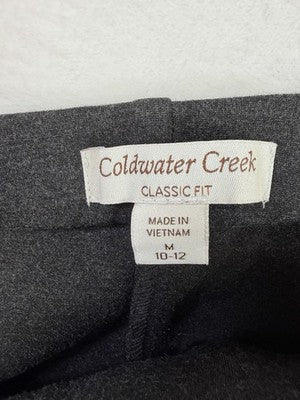 Coldwater Creek Ponte Perfect Pants Medium Gray Classic Fit Pull On Knit Womens