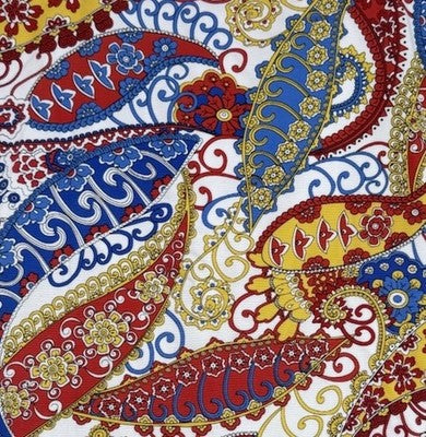 Talbots Skirt 16 Blue Red Paisley Print Short Pencil A-Line Womens