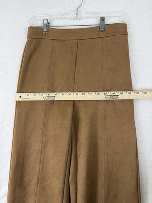 Ann Taylor Loft Faux Suede Crop Pants 00 Womens Brown Straight Leg