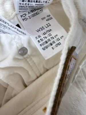 Levis 501 ‘90s Womens Jeans 30 30x32 White Ivory Button Fly Original New