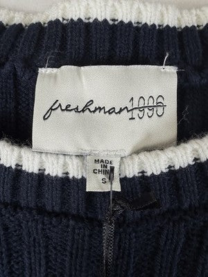 Freshman 1996 Sweater Dress Small Navy Blue Fit And Flare Short Sleeve New
