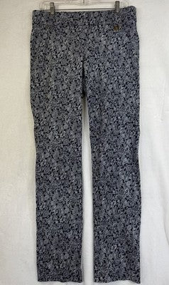 Rafaella Comfort Pants 10 Pull On Blue Paisley Print Womens