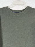 LL Bean Mens Large Waffle Knit Crew Sweatshirt Long Sleeve Green Pullover Cotton