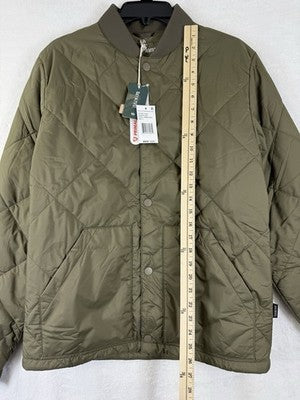 Tentree Diamond Padded Bomber Jacket Small Mens Tundra Green Primaloft NWT $209